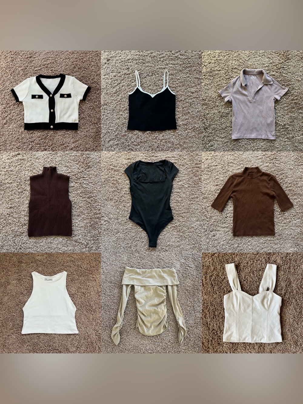 9 piece bundle of tops Neutrals & Black